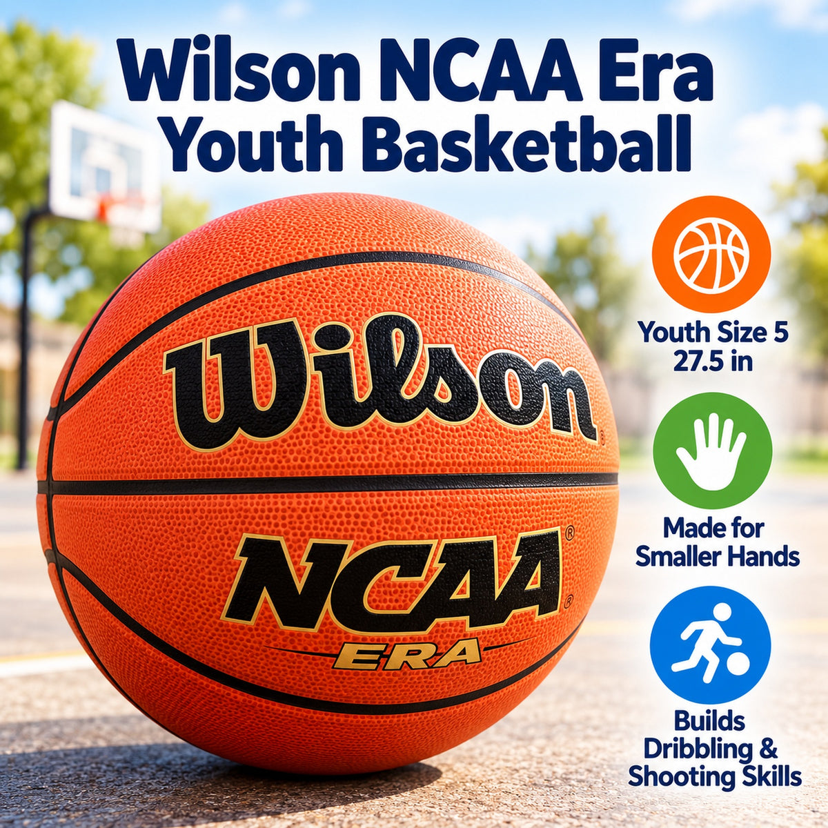 Wilson NCAA Era Youth Basketball Size 5
