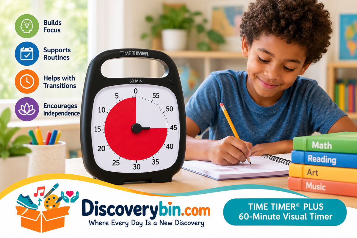 Student using a 60-minute visual timer during homeschool learning