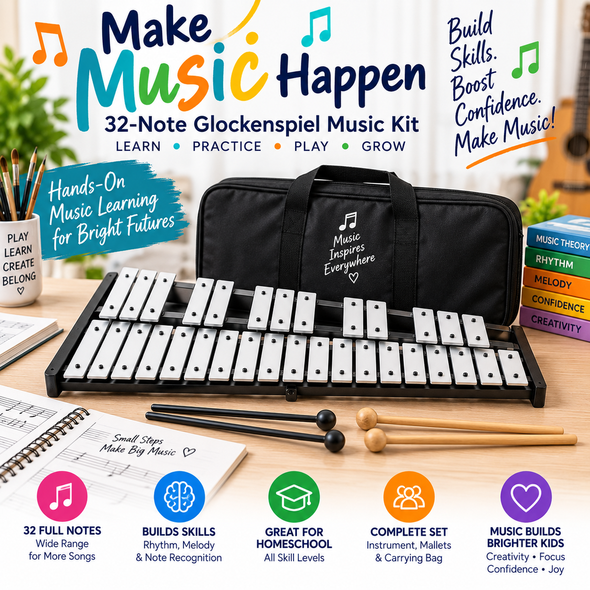 32-Note Glockenspiel Music Learning Kit