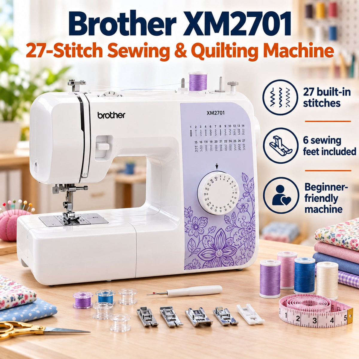 Brother XM2701 Sewing Machine DiscoveryBin-approved product artwork