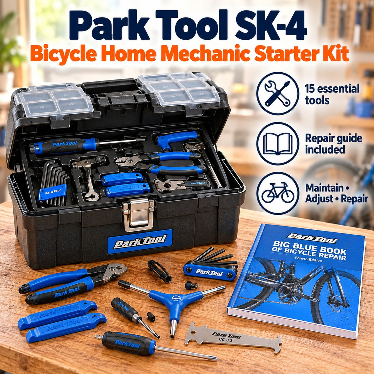 Park Tool SK-4 Bicycle Mechanic Starter Kit DiscoveryBin-approved product artwork