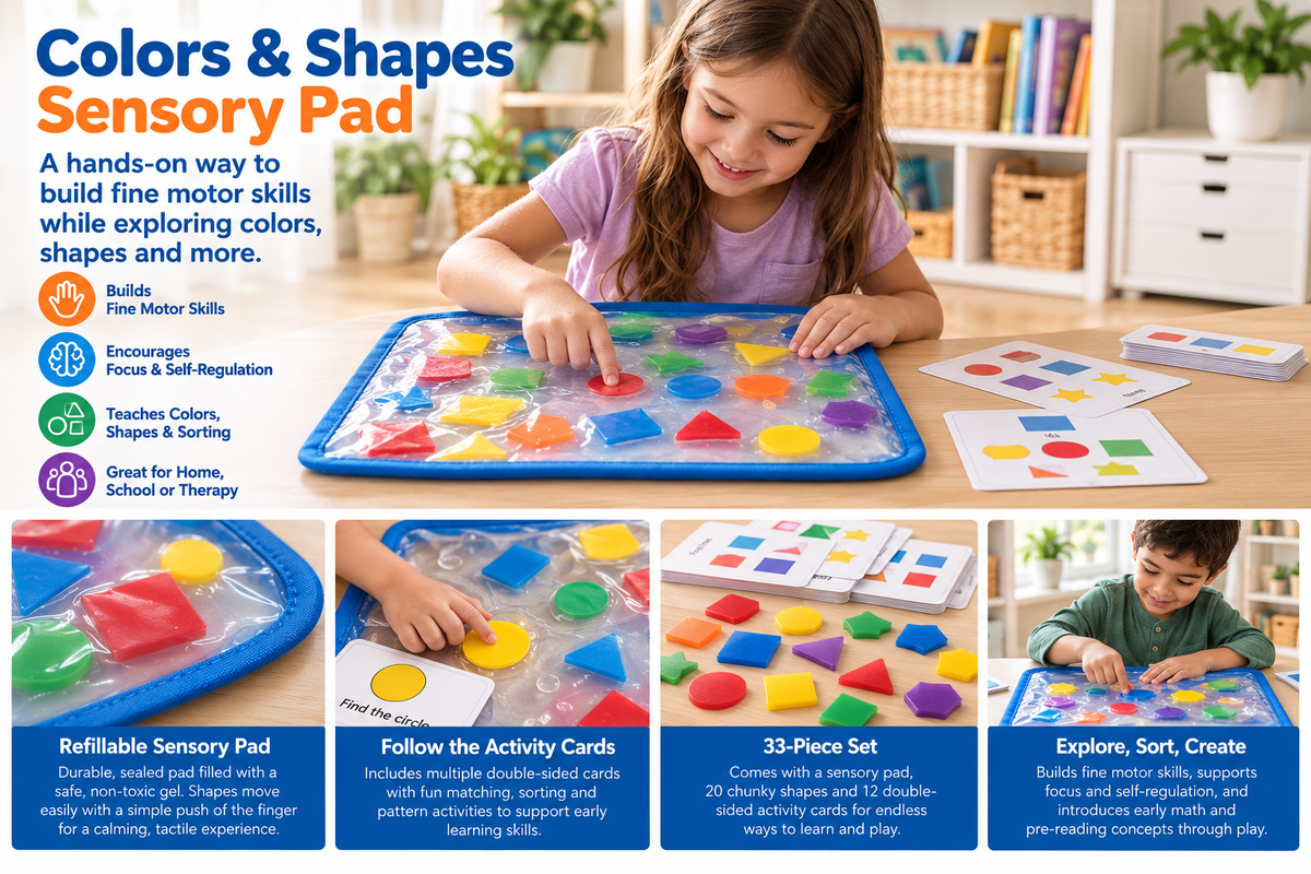 Colors and Shapes Sensory Pad in a bright learning space